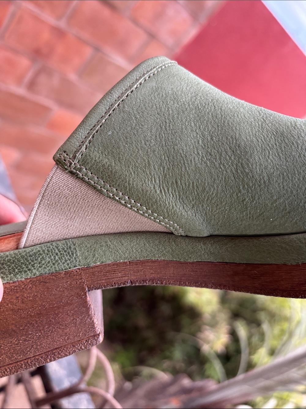 Miz Mooz (39) Lunea Olive Green Leather Comfort Slip-On Mule Clogs - Picture 8 of 14
